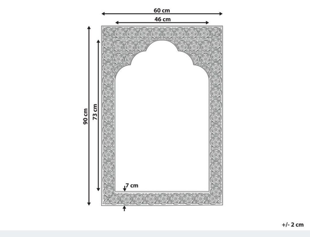 Lustro Beliani ścienne prostokąt rama metal 60 x 90cm