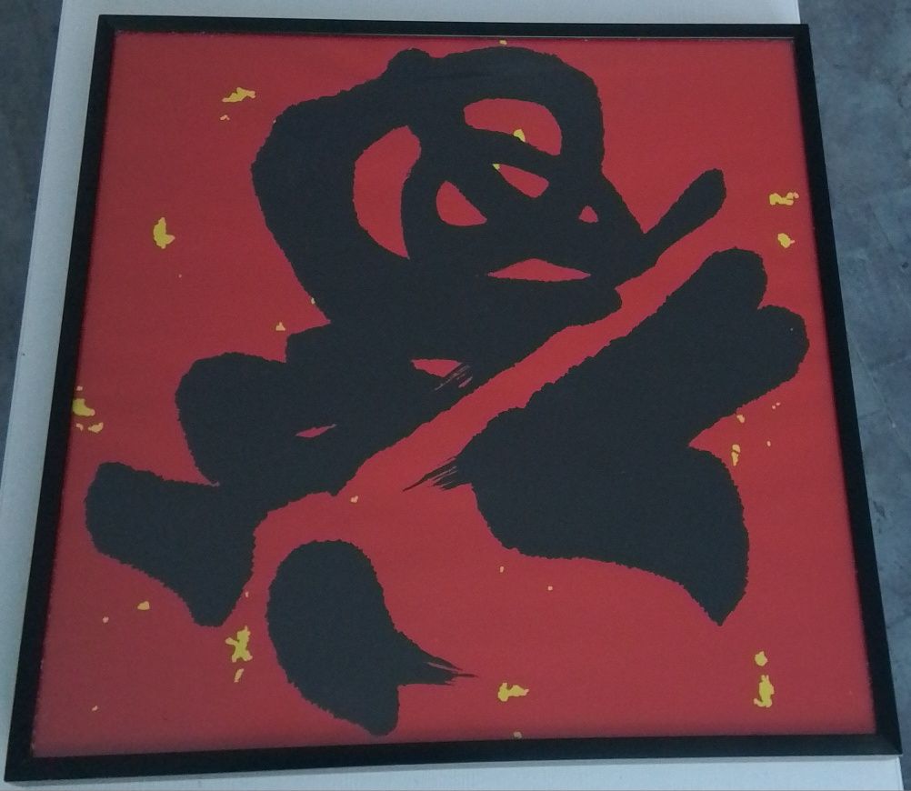 Język chiński -  znak szczęścia - 福 - fú. Plakat,obraz.. Wymiary 38 x