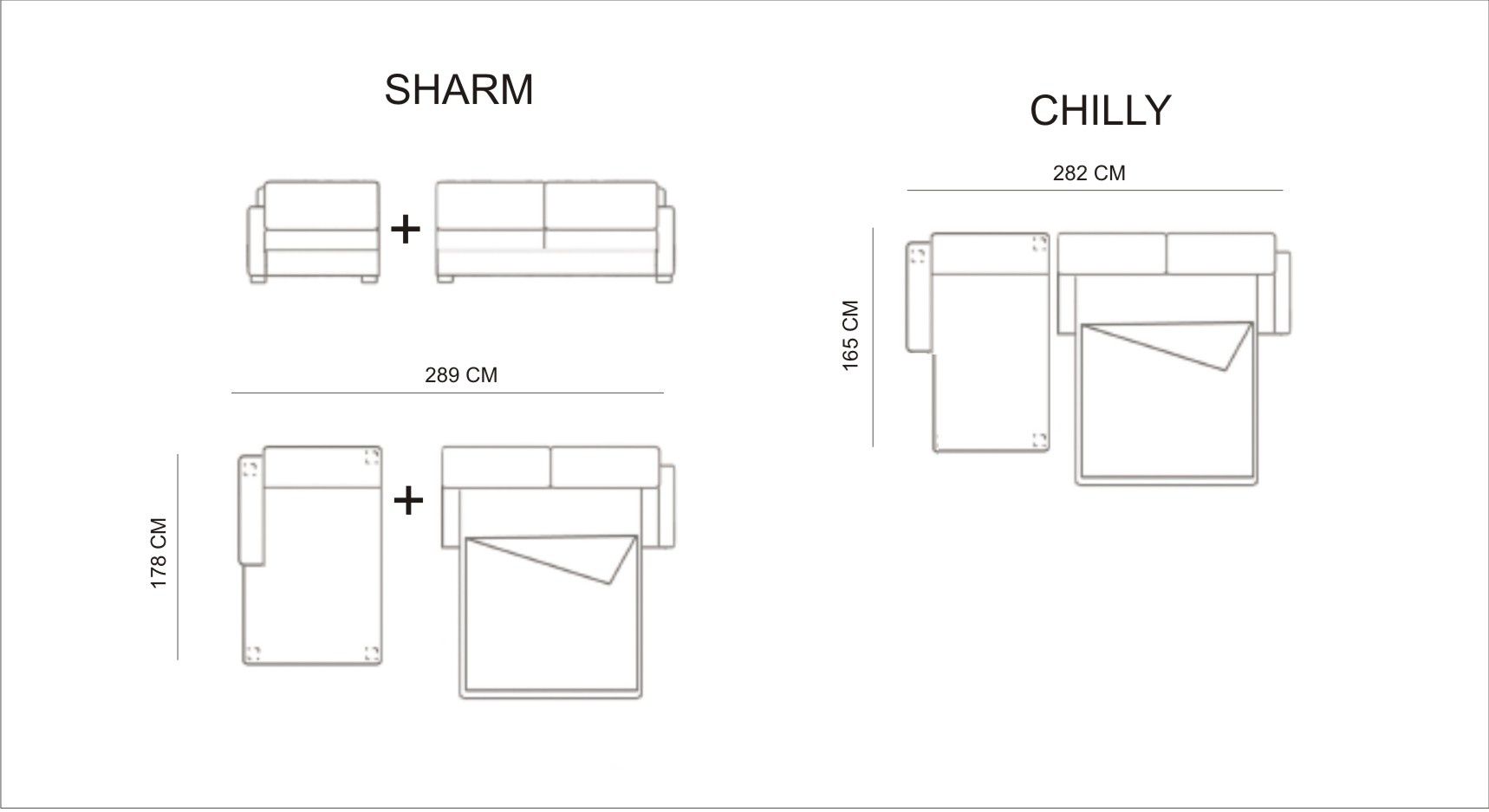 Sofa z funkcją spania SHARM Moma Home Design