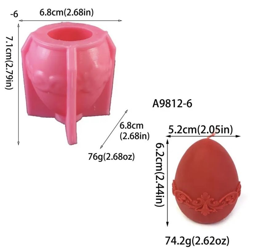 Силіконові форми для свічок в вигляді яєць до Пасхи