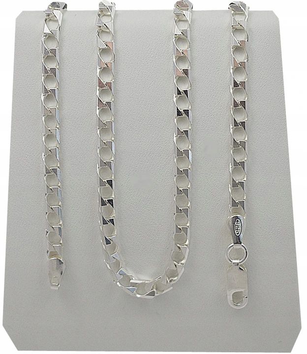 Srebrny Łańcuszek Pancerka Kwadratowa Cubana 3,30 mm pr 925 Grawer