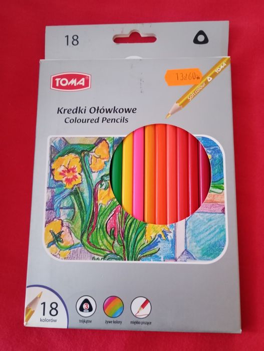 Kredki ołówkowe - 18 kolorów - nowe