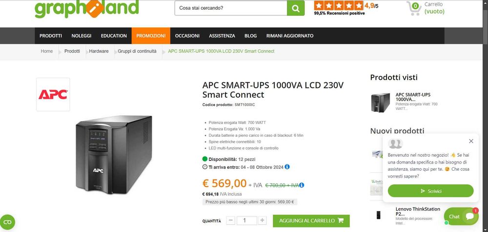 Безперебійник  APC SMART-UPS 1000VA LCD 230V