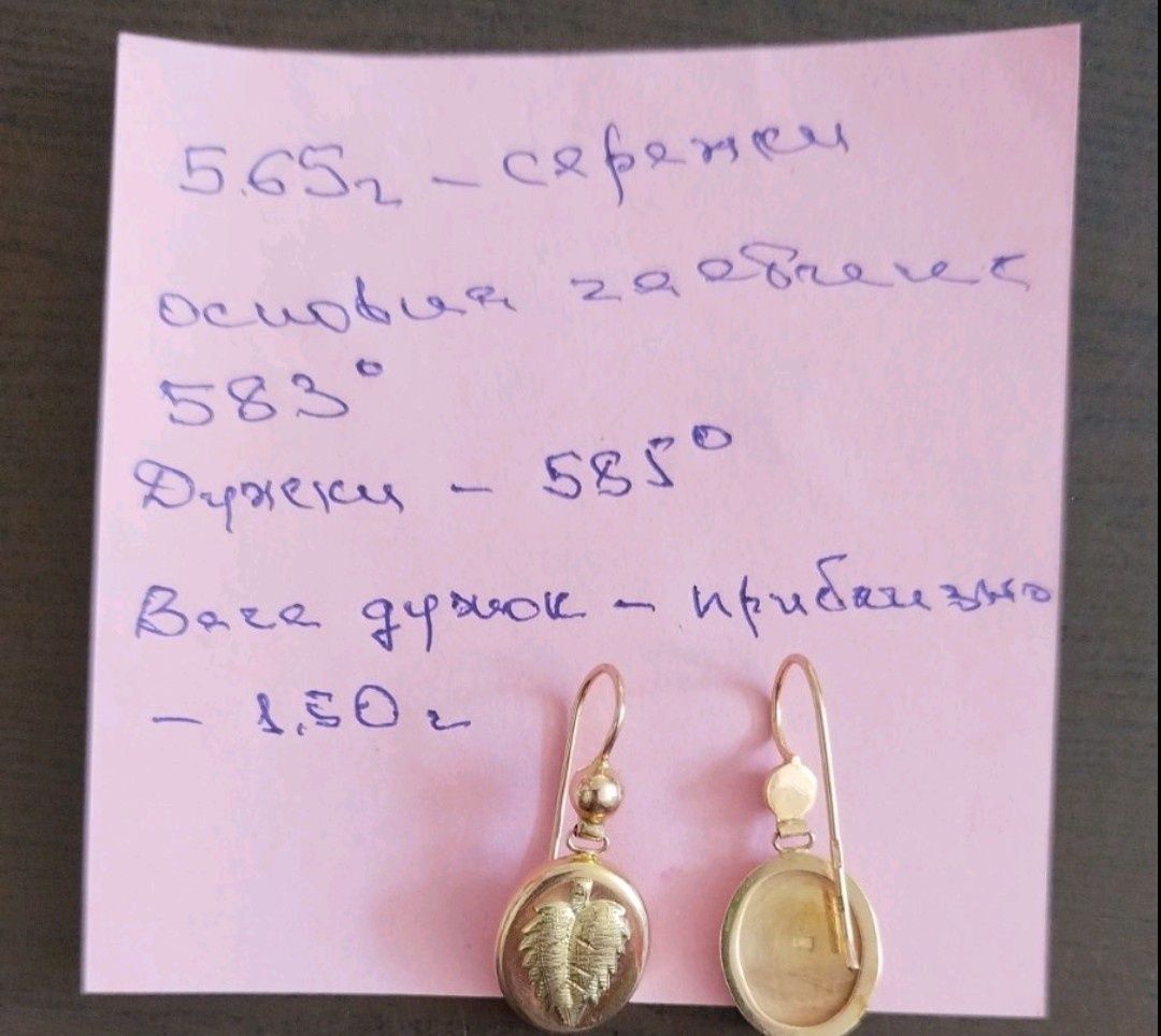 Серьги золотые .