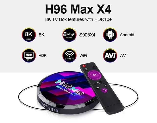 Box Android 11 H96Max X4 4Gb+32Gb S905X4