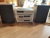 Denon amplituner cd kaseta DRA-345R DRM-710 DCD-690 głośniki quadral