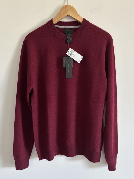 Sweter kaszmirowy męski kolor burgundowy Magaschoni  rozmiar M