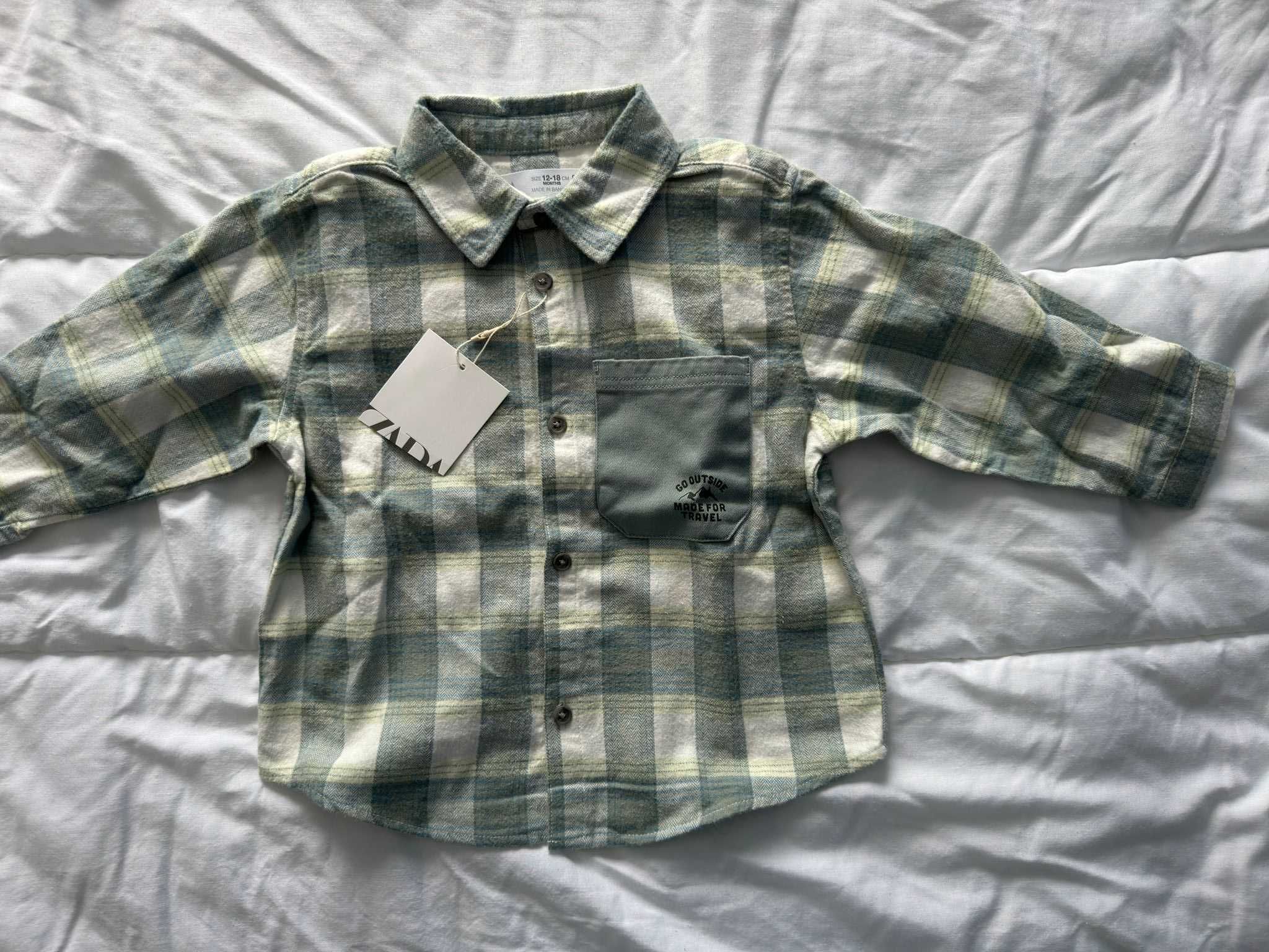 Camisa quadrados Zara criança 12-18
