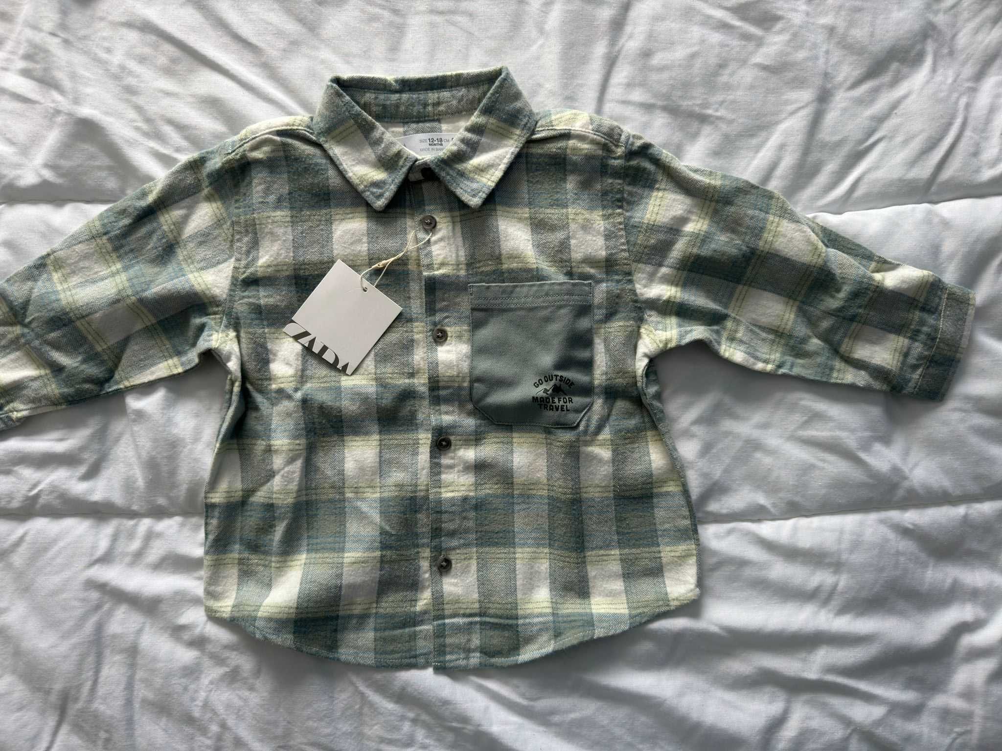 Camisa quadrados Zara criança 12-18