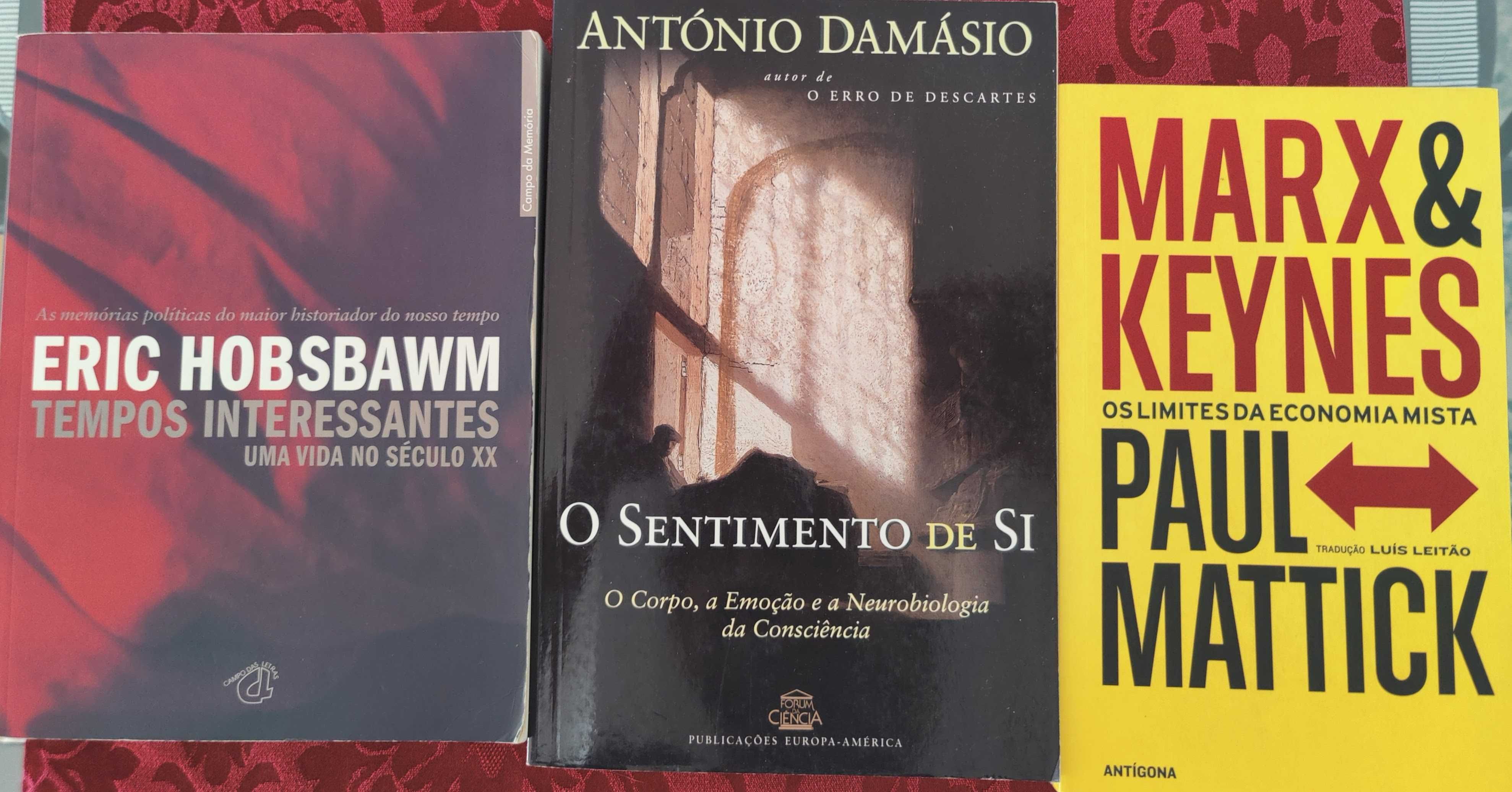 Livros de E.Hobsbawn, A.Damásio, P.Mattick