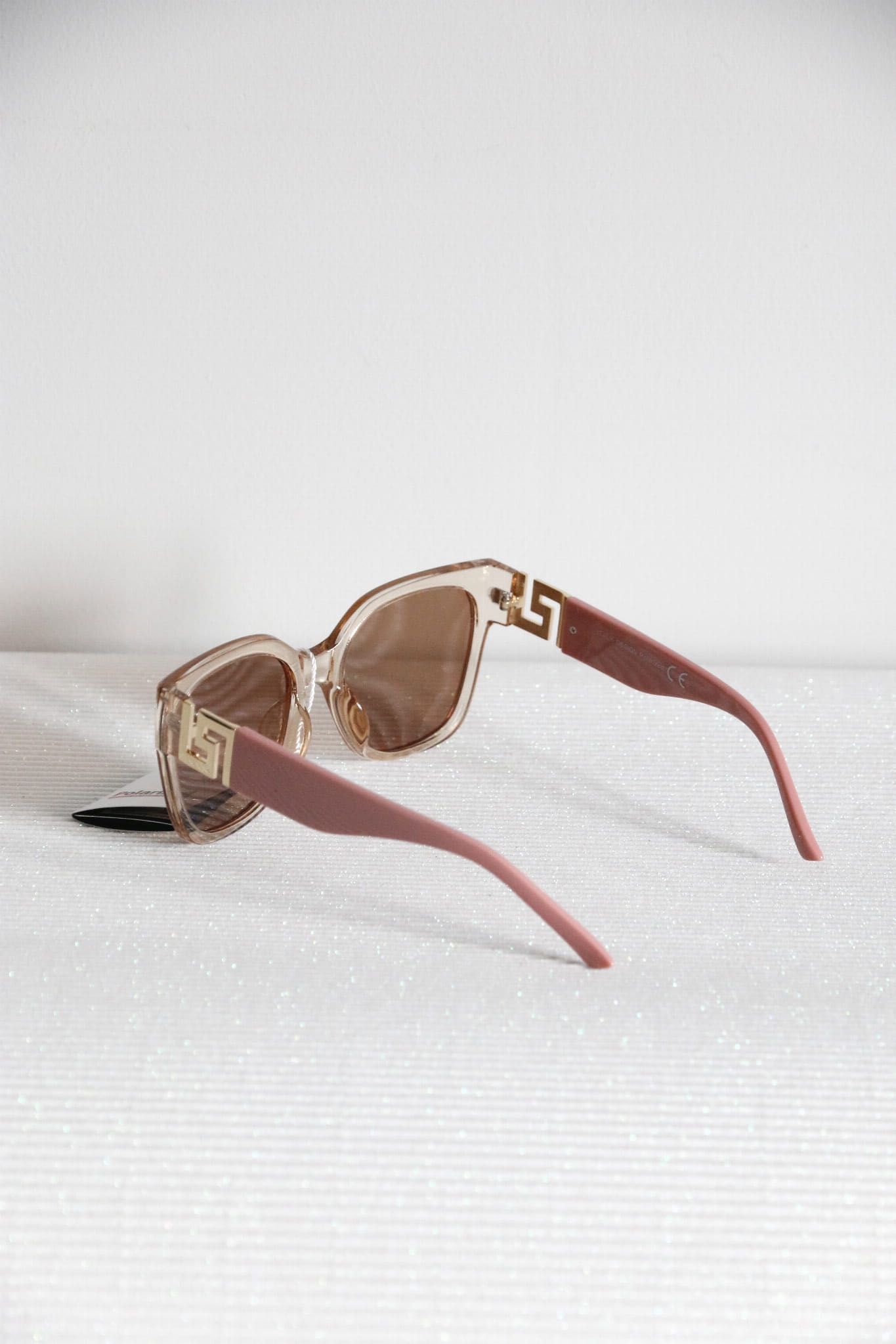Okulary przeciwsłoneczne różowe z brązowymi szkłami / Nowe 400UV