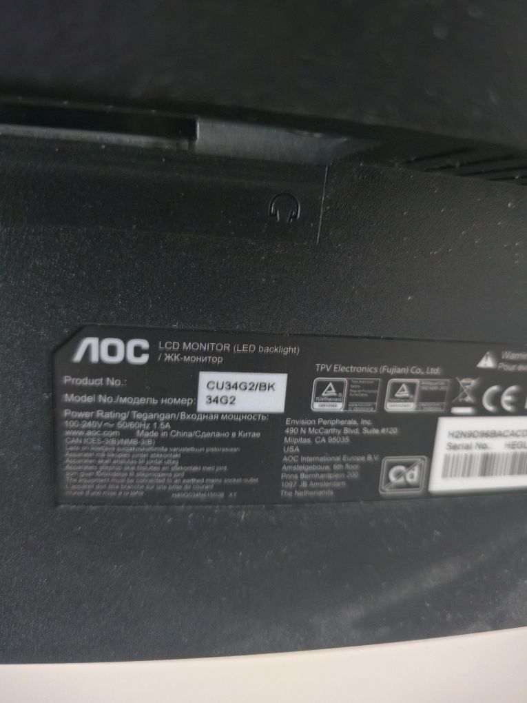 Monitor AoC 34' Curved