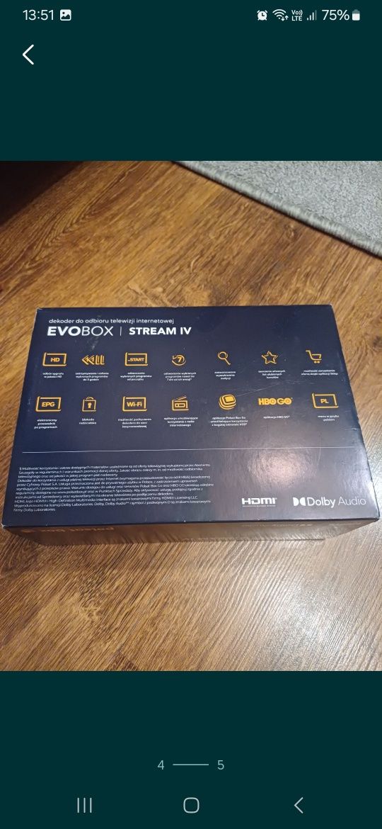 EVOBOX Stream IV, dekoder TV. Pilot, Polsat. NOWY zestaw.