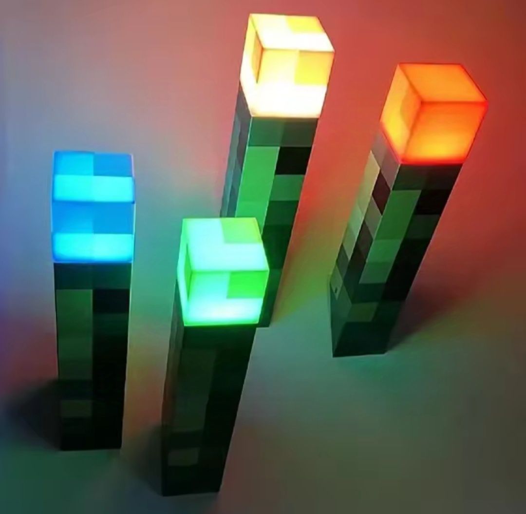 Факел нічник Minecraft Brownstone  настільна лампа usb зар