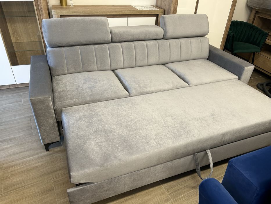 Kanapa sofa Łukasz, z funkcją spania kolor szary