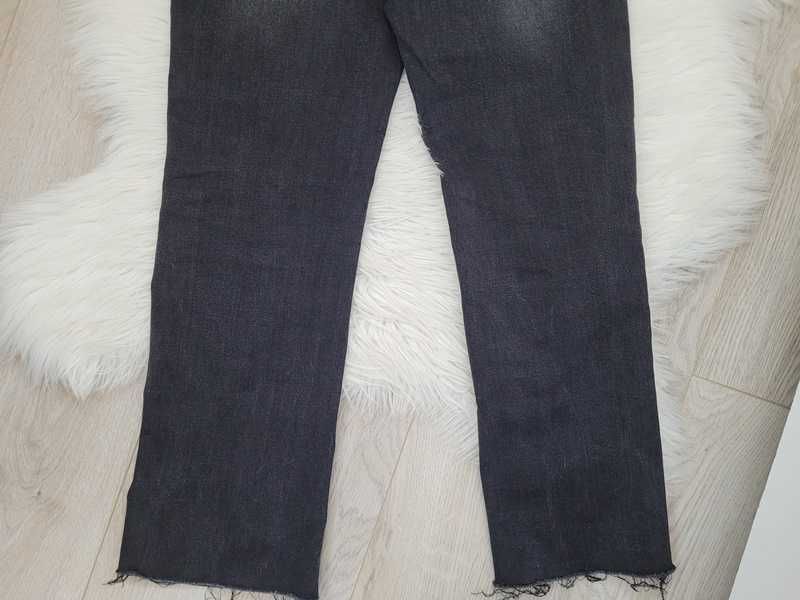 Czarne spodnie dżinsy z wysokim stanem, Missguided, 44 (XXL - b. małe)