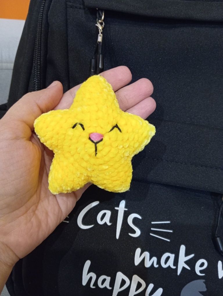 Brelok/zawieszka gwiazdka ze znakiem zodiaku amigurumi handmade