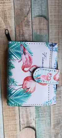 Nowy portfel flamingi mały damski/dzieciecy