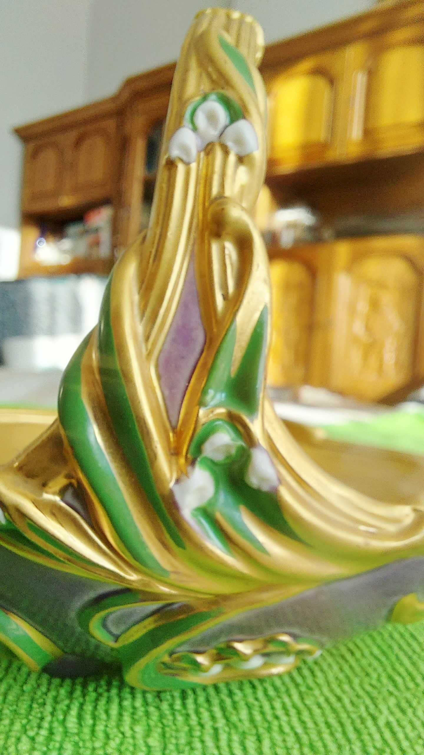 Art Deco Wiosenny Pozłacany koszyk na jajka Franklin Mint Faberge