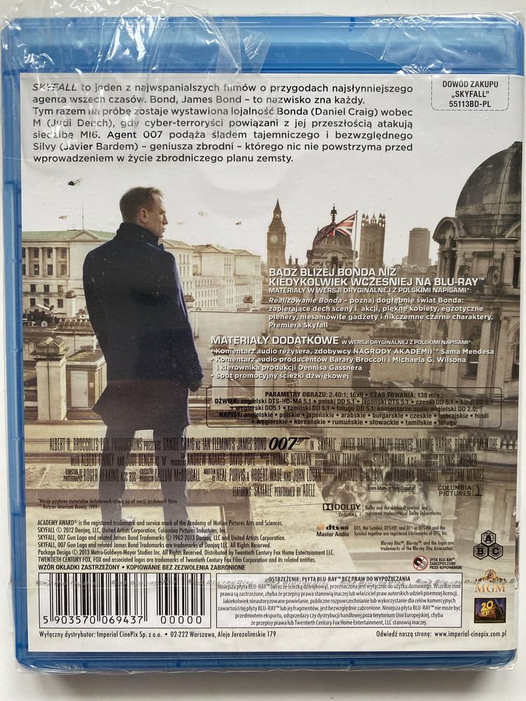 Skyfall - James Bond Blu-Ray NOWY w folii