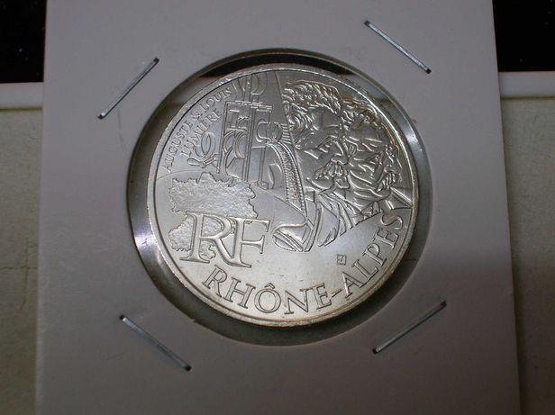 França / moeda 10 euros - 2012 / Rhône-Alpes / Prata
