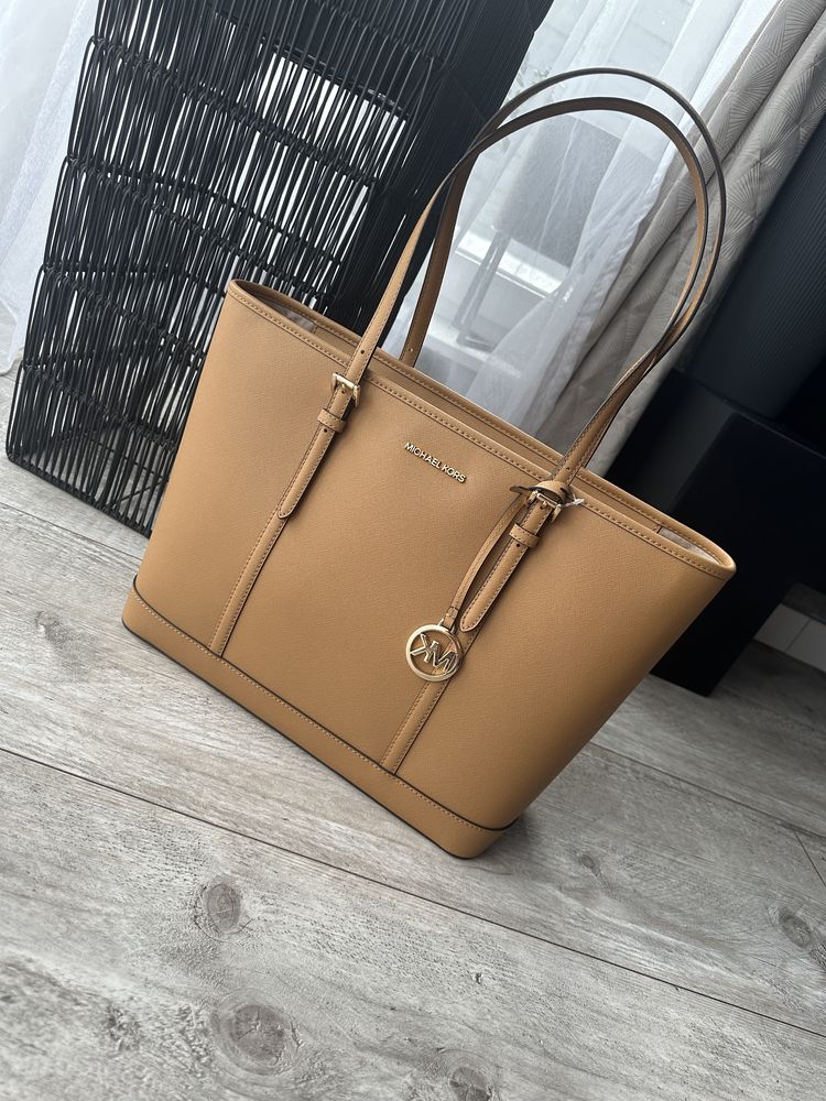 Nowa shopperka Michael Kors Jer Set Travel Large brąz deer skóra