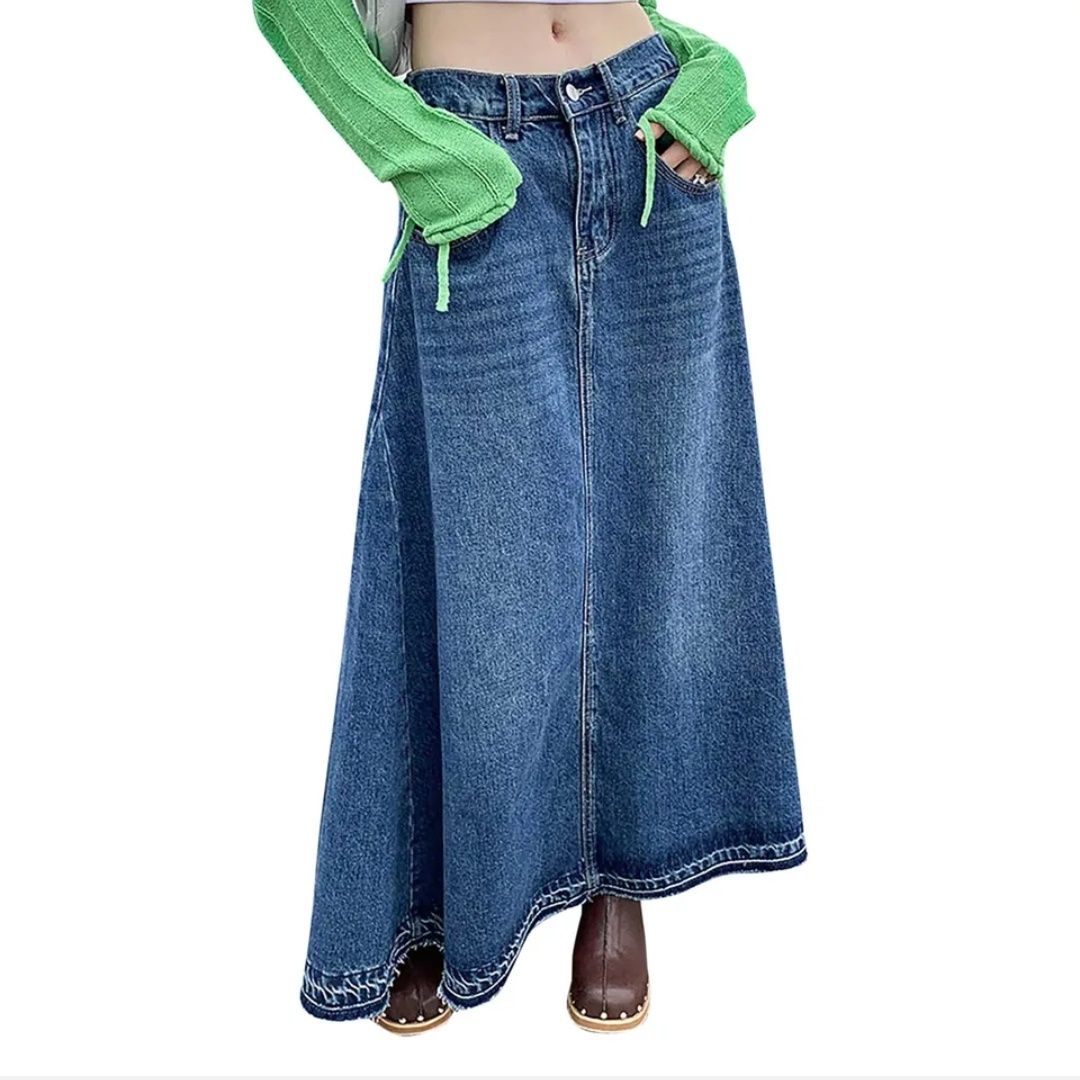 Spodnica maxi jeans rozkloszowana