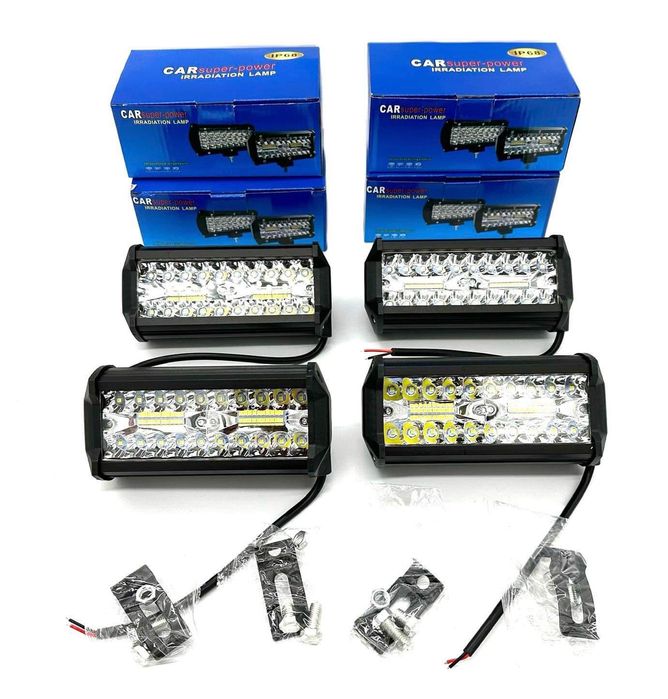 4 x 120W Lampa robocza led halogen, barwa biała 12-24V 16,5cm