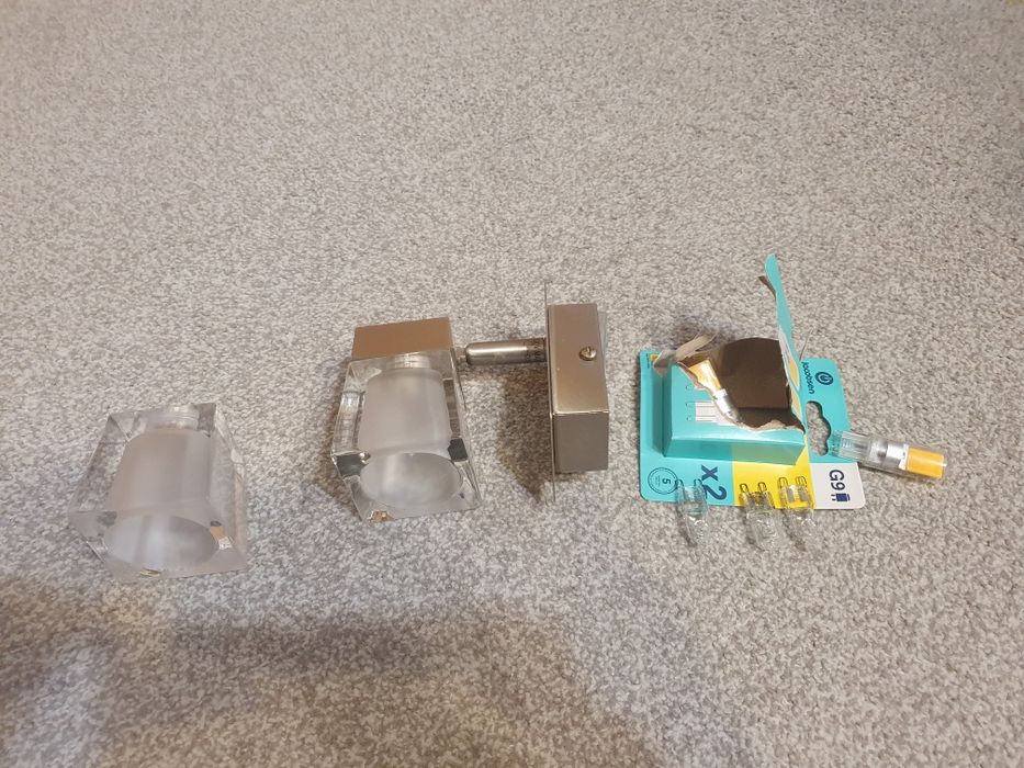 Lampa łazienkowa, lampka do łazienki, kinkiet, + klosz, żarówki g9