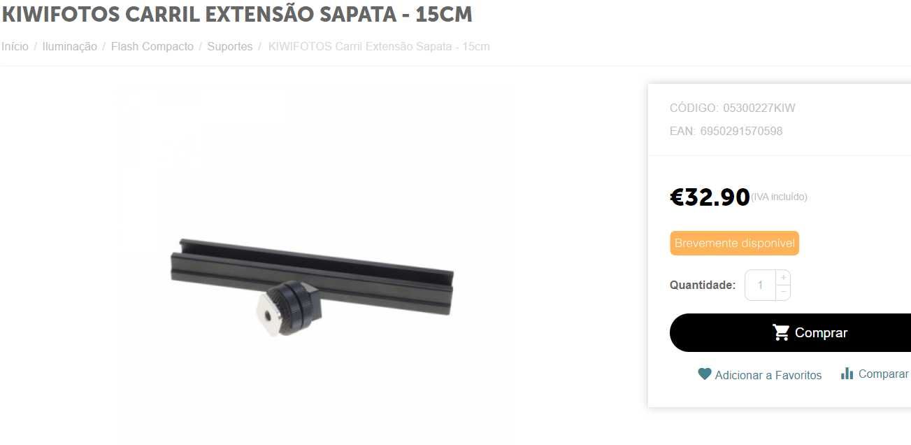 Sapata com extensão de 15cm (Camera)