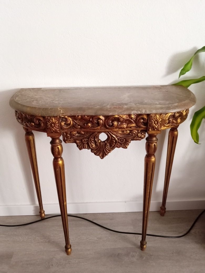 Conjunto de espelho e mesa antiga