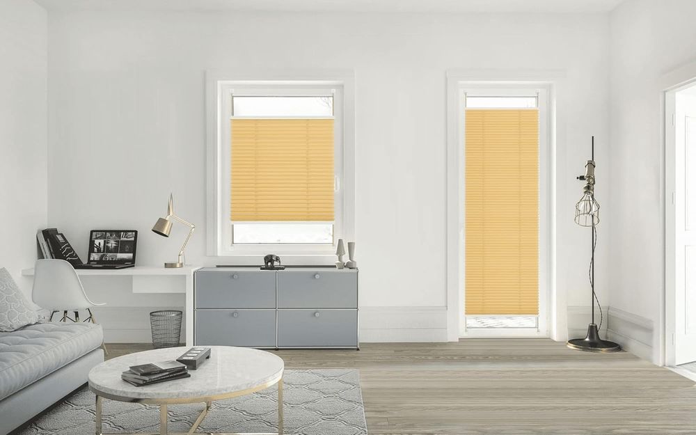 Roleta plisowana Eurohome Easyfix 105 x 100 cm Beżowa, bez wiercenia