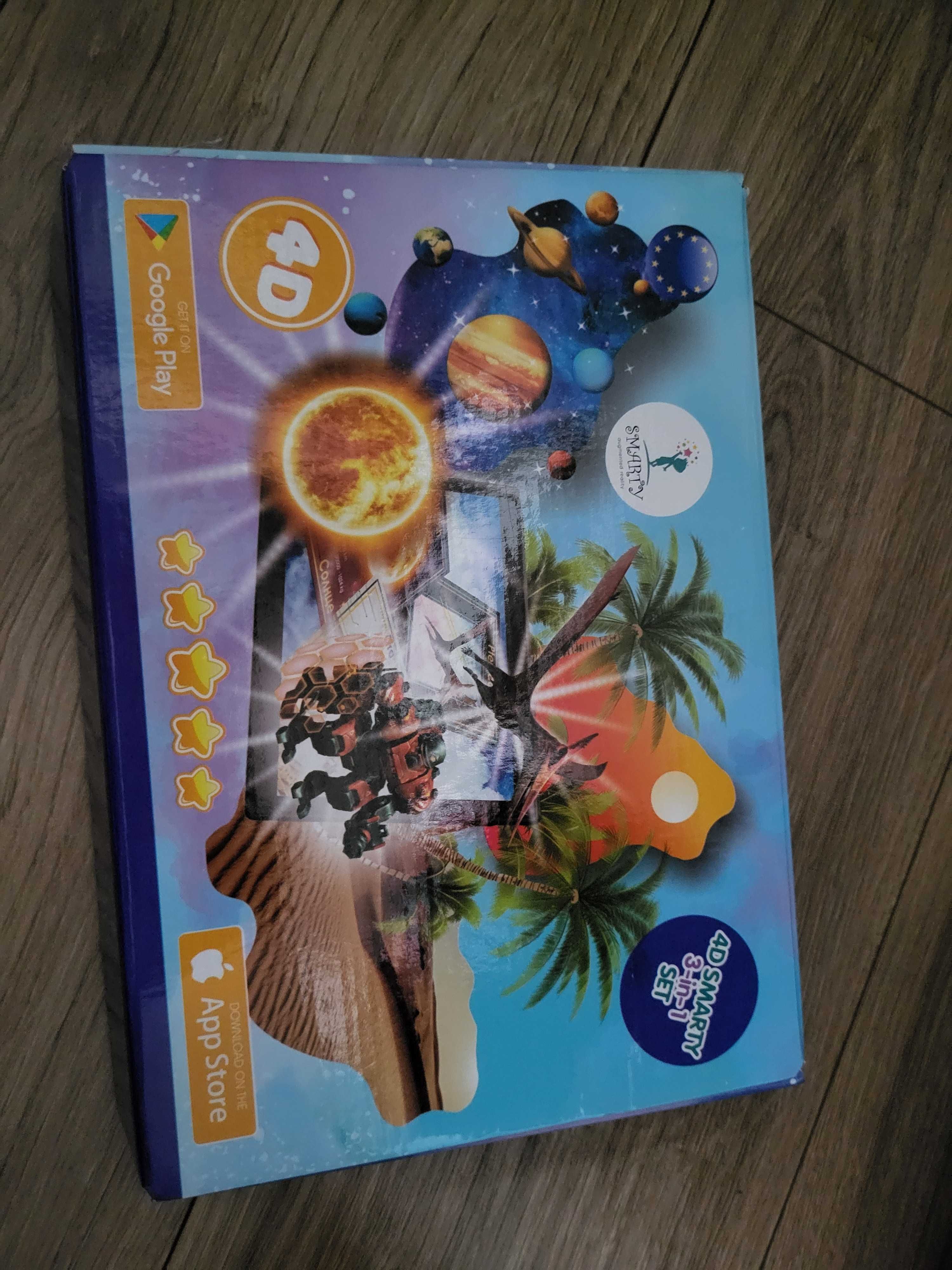 4D Smarty 3 in 1 set Interaktywne karty roboty, dinozaury