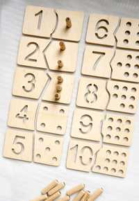 Układanka Montessori nauka liczenia cyfry