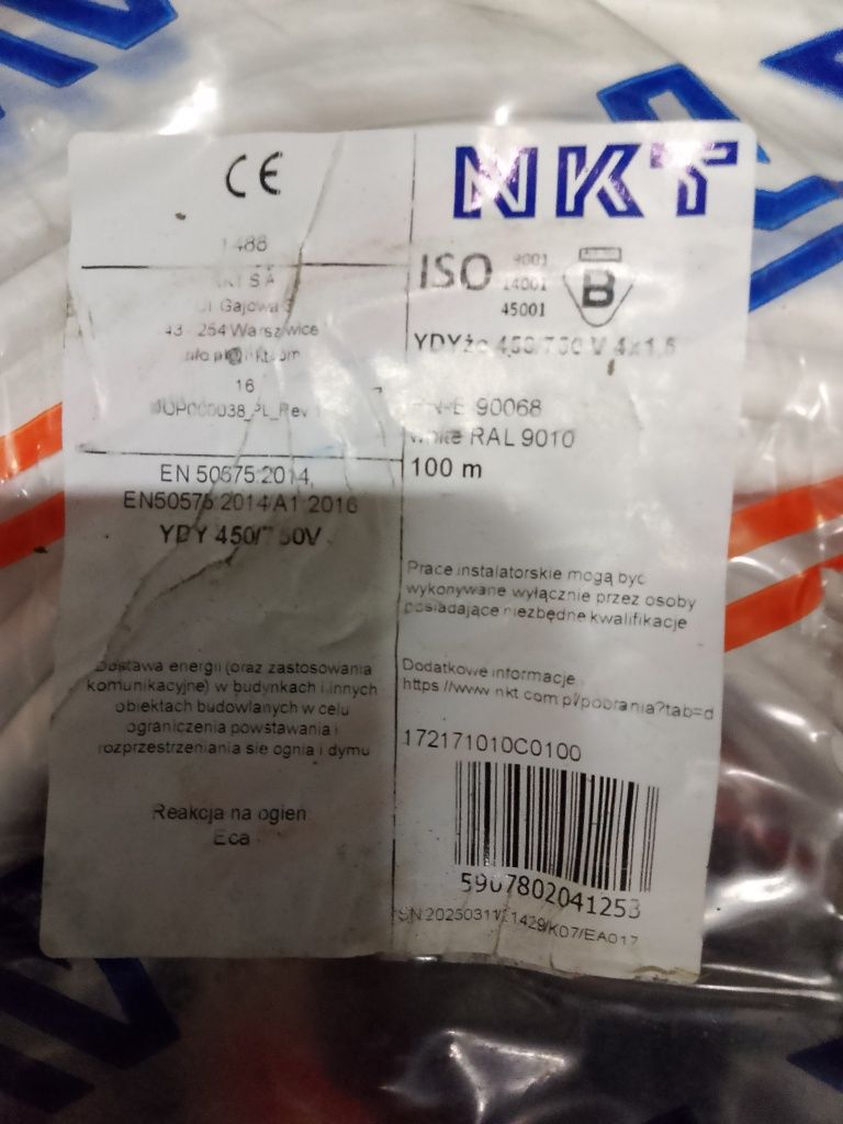 Przewód 4x1,5 YDY