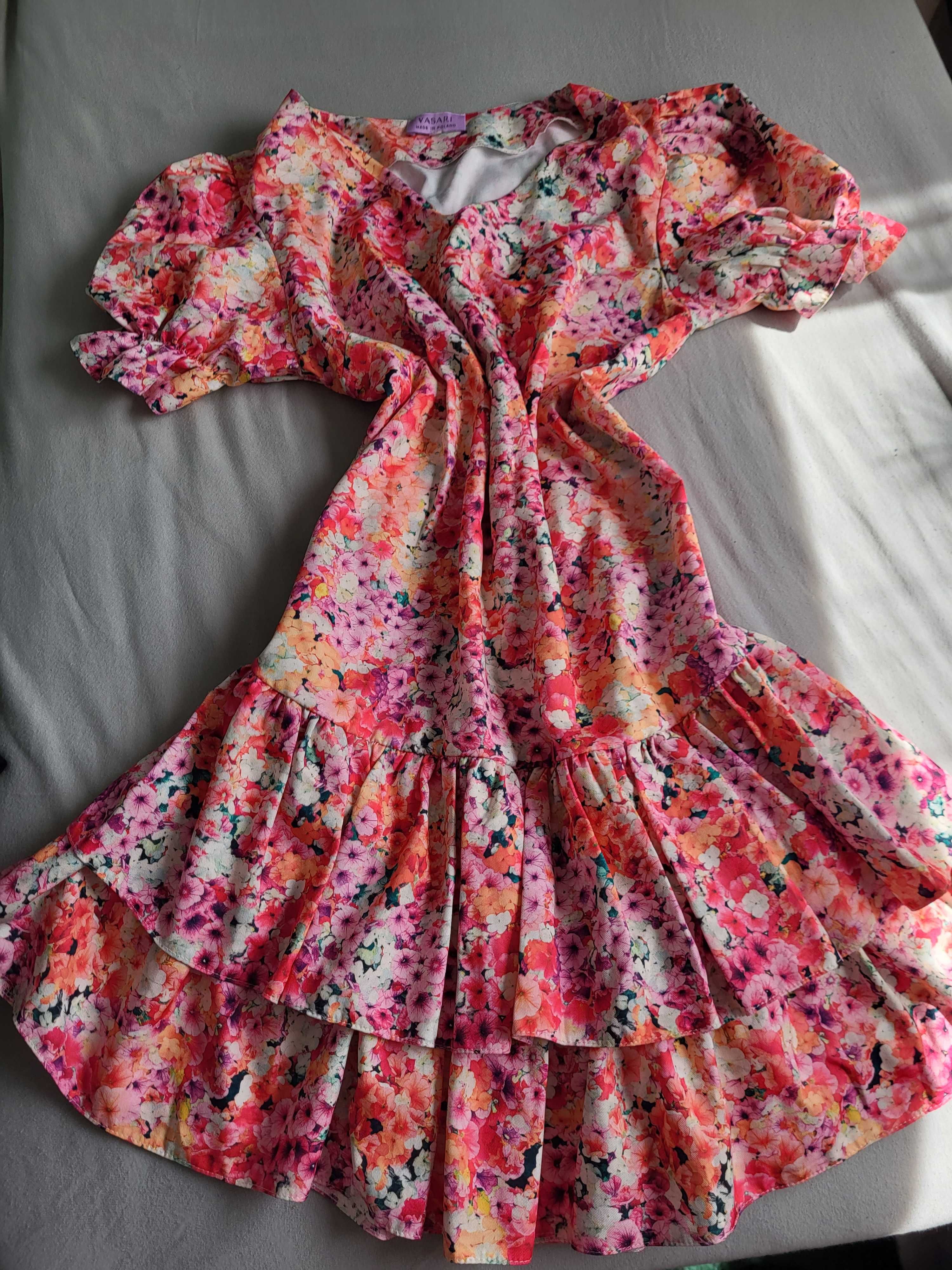 Sukienka kwiaty,komunia,wesele s/xs