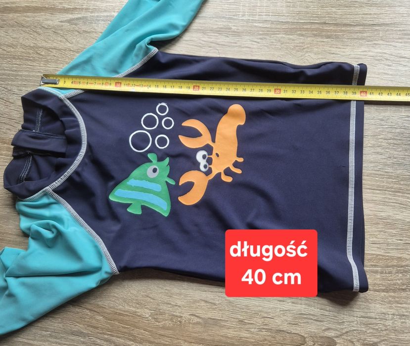 Koszulka kąpielowa do pływania 98 krab ryba kostium strój półgolf