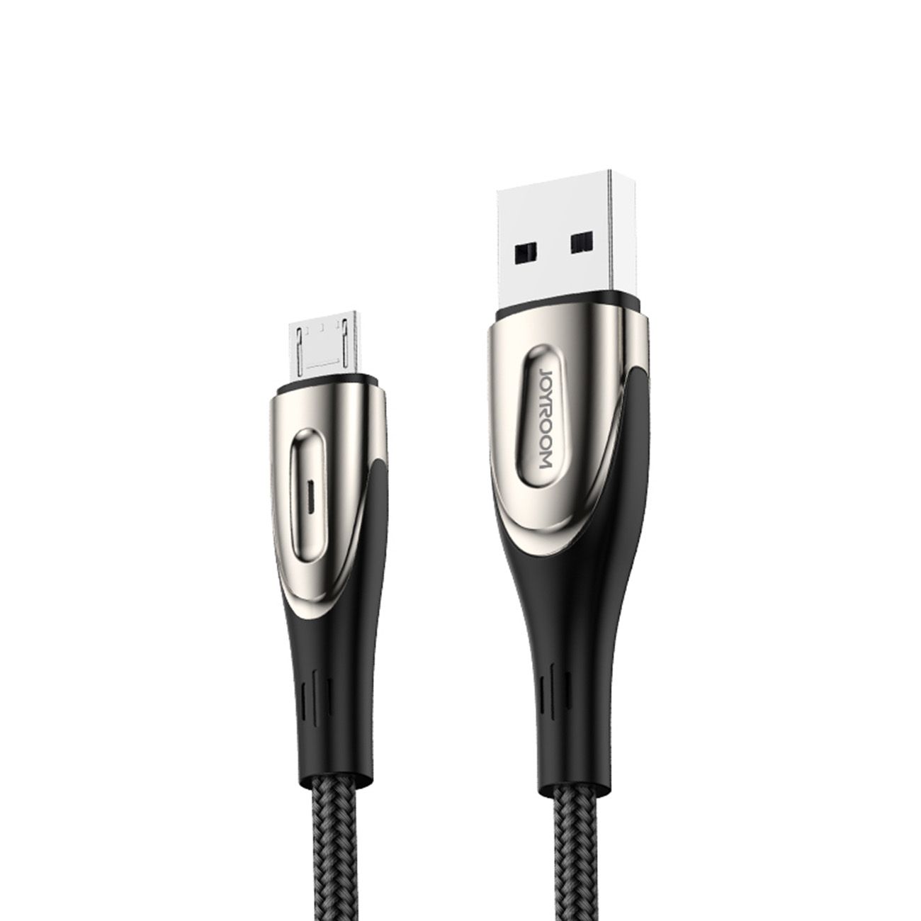 kabel przewód usb-a - microusb 3a wskaźnik ładowania 1.2m czarny