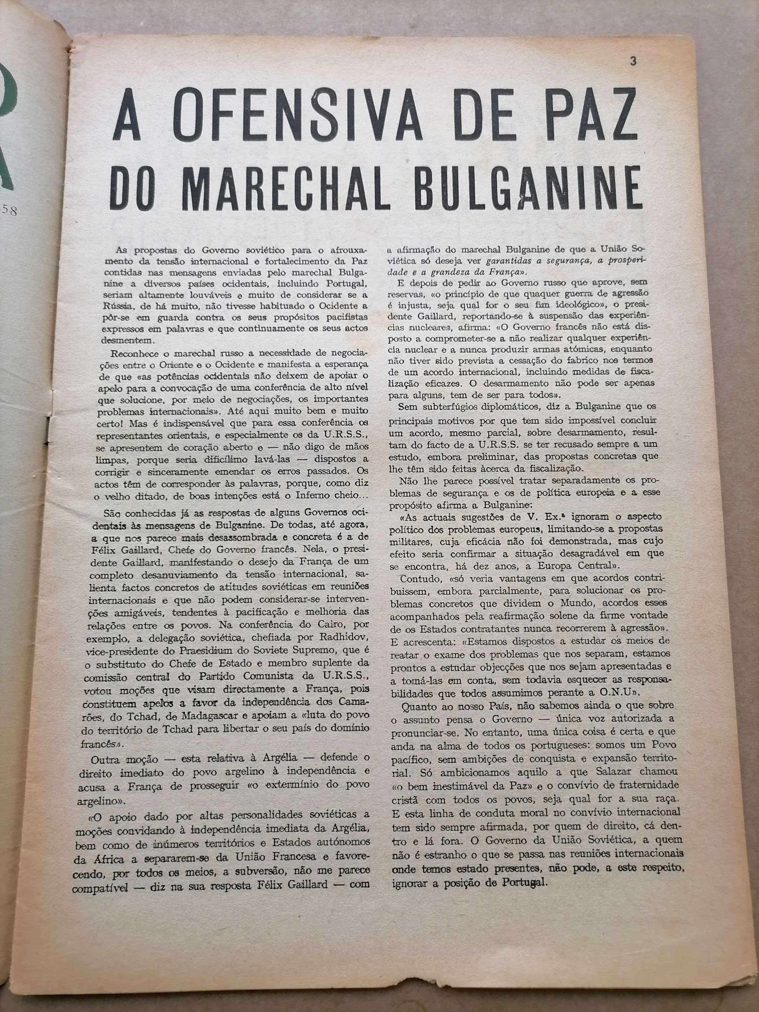 Boletim LEGIÃO EM MARCHA Janeiro 1958 Edição LEGIÃO Portuguesa
