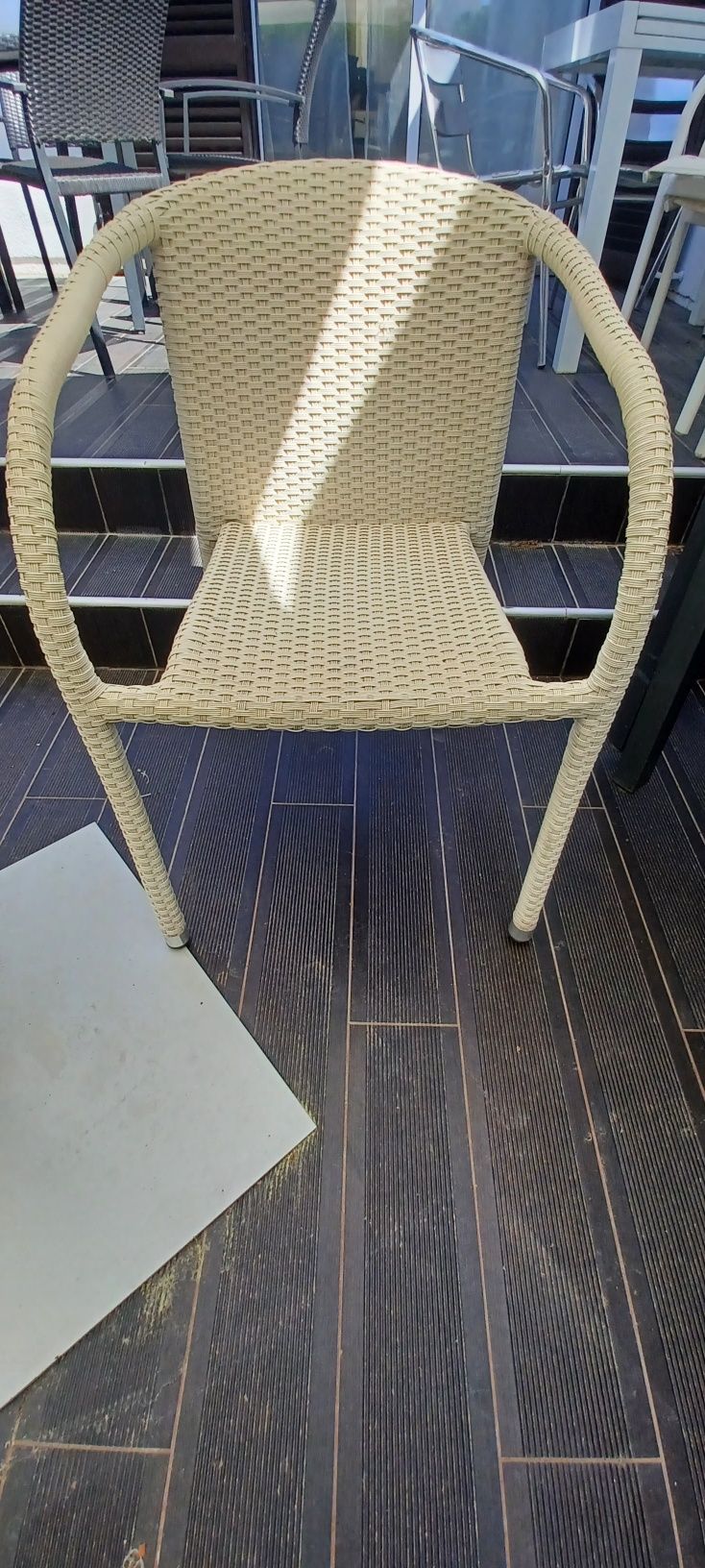 4 Cadeiras Rattan Brancas