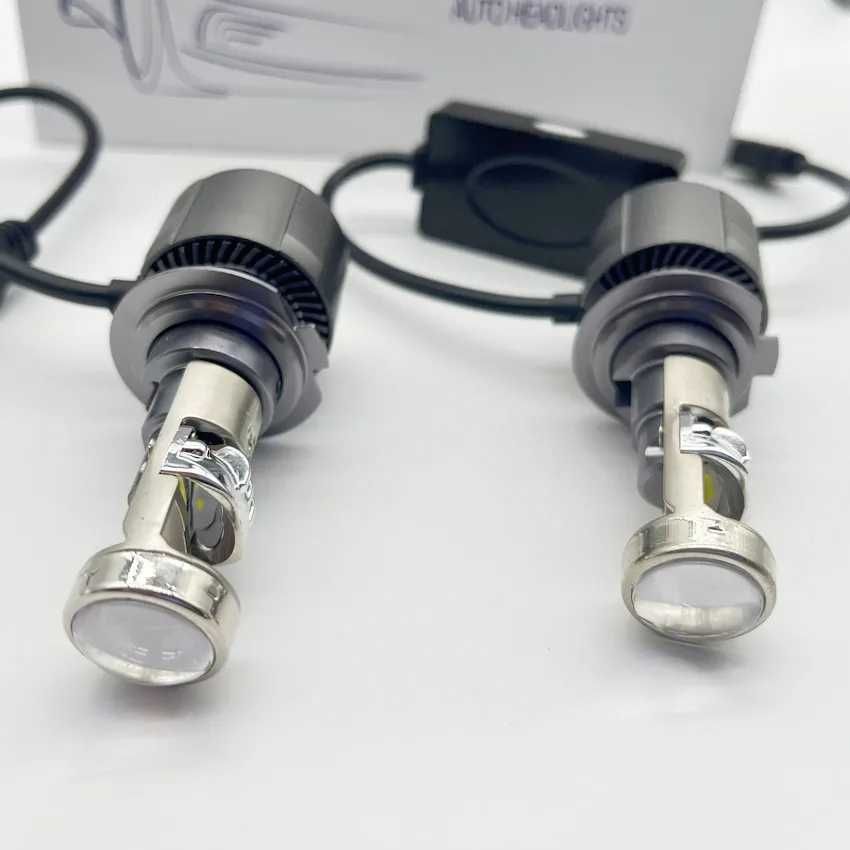 Мини линзы A80 H7 H11 Bi LED светодиодные лампы ближний дальний н7 н11