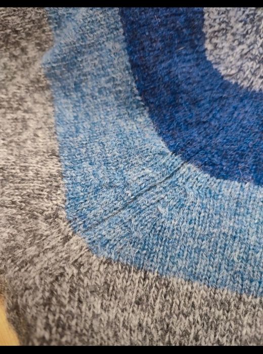 Sweter Simon Carter wełna wełniany męski damski unisex w pasy premium