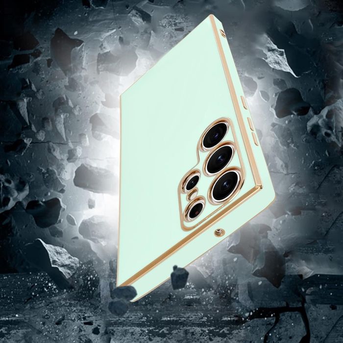 Etui Plecki Samsung Galaxy S23 Ultra Miętowy Złoty