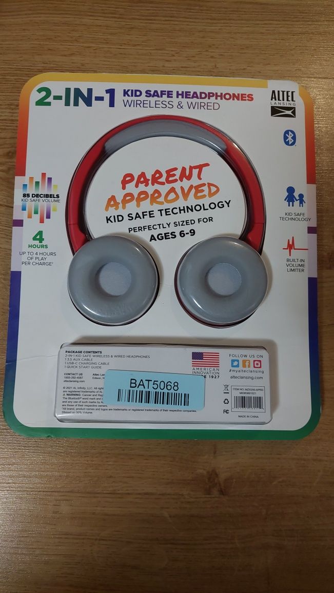 Słuchawki nauszne dla dzieci Altec Lansing Kid Safe 2-In-1 Bluetooth