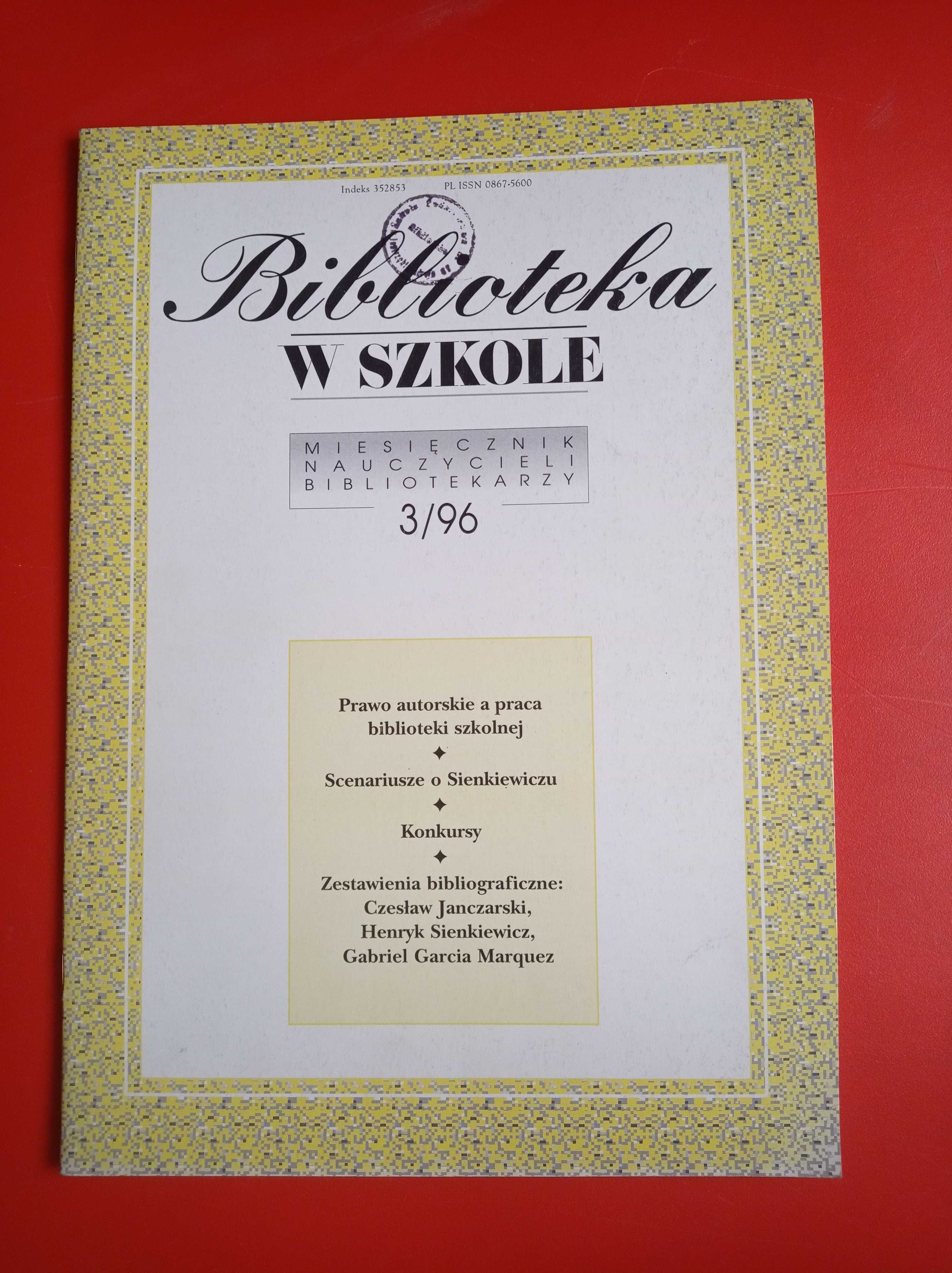 Biblioteka w szkole, nr 3/1996, marzec 1996