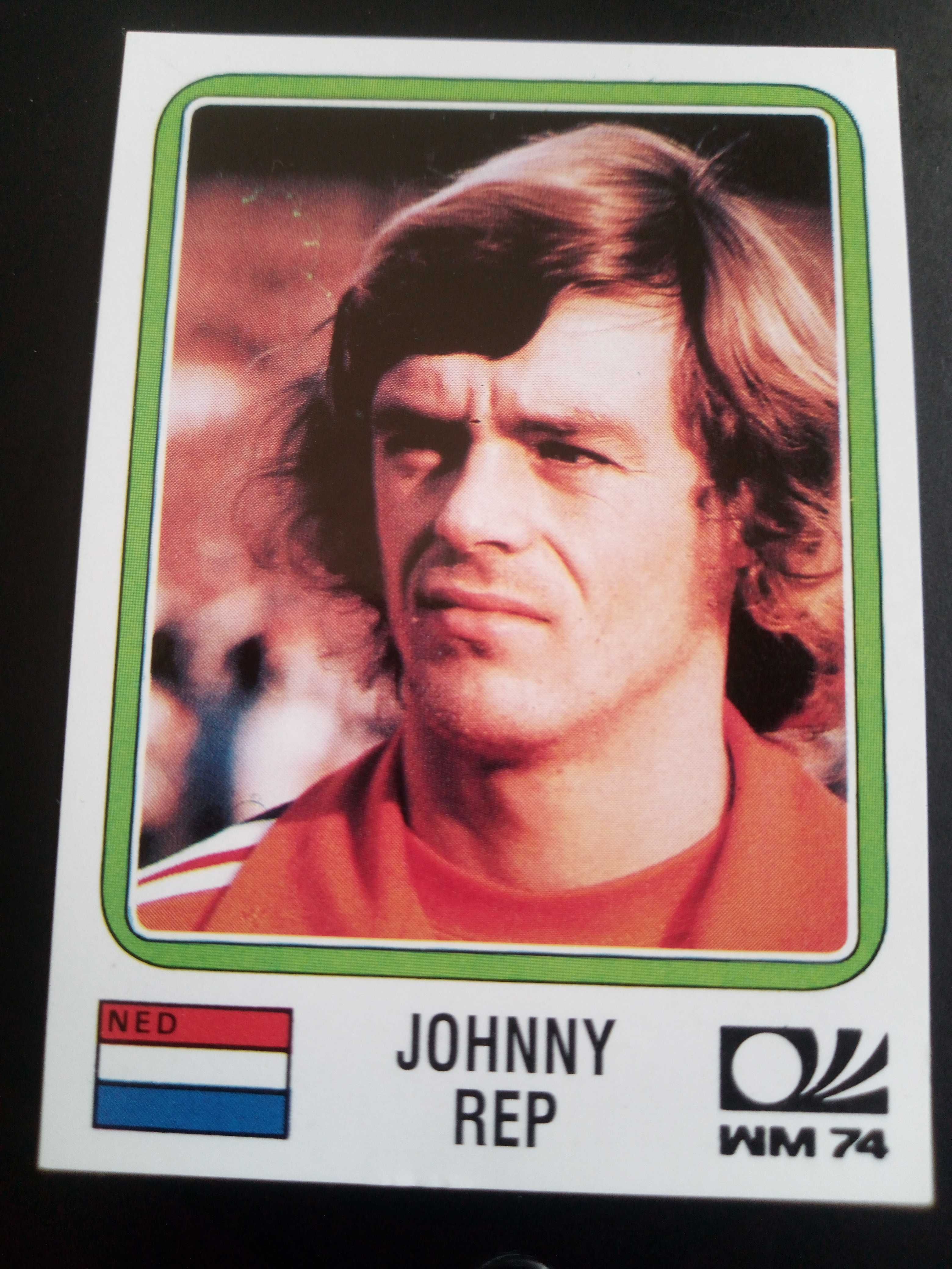 Cromo Panini World Cup Story de Johnny Rep no Mundial 74 na Alemanha