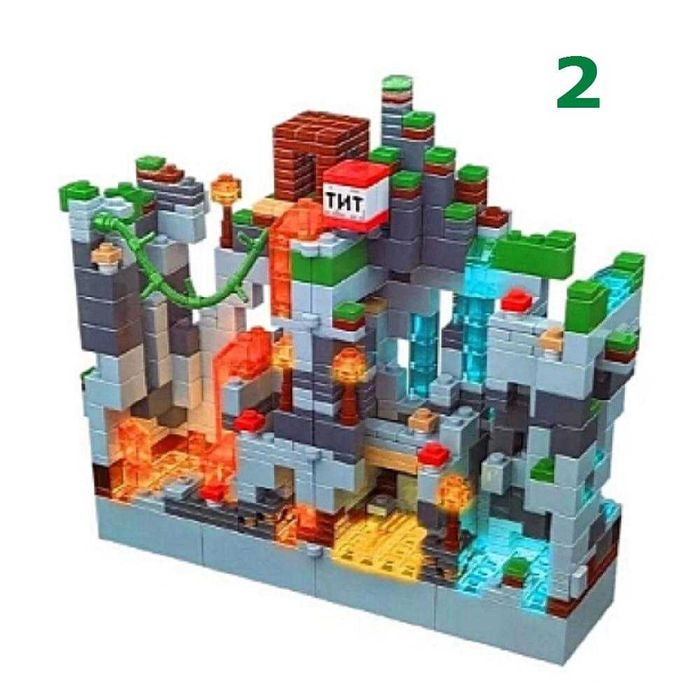 Конструктор типа Лего Minecraft Битва в пещере и Снежная деревня LED