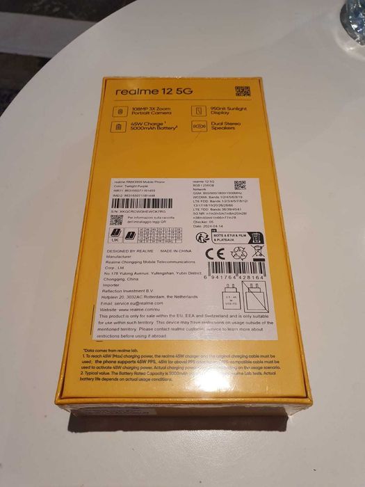 Smartfon realme 12 5G 8 GB / 256 GB 5G fioletowy twilight purple NOWY