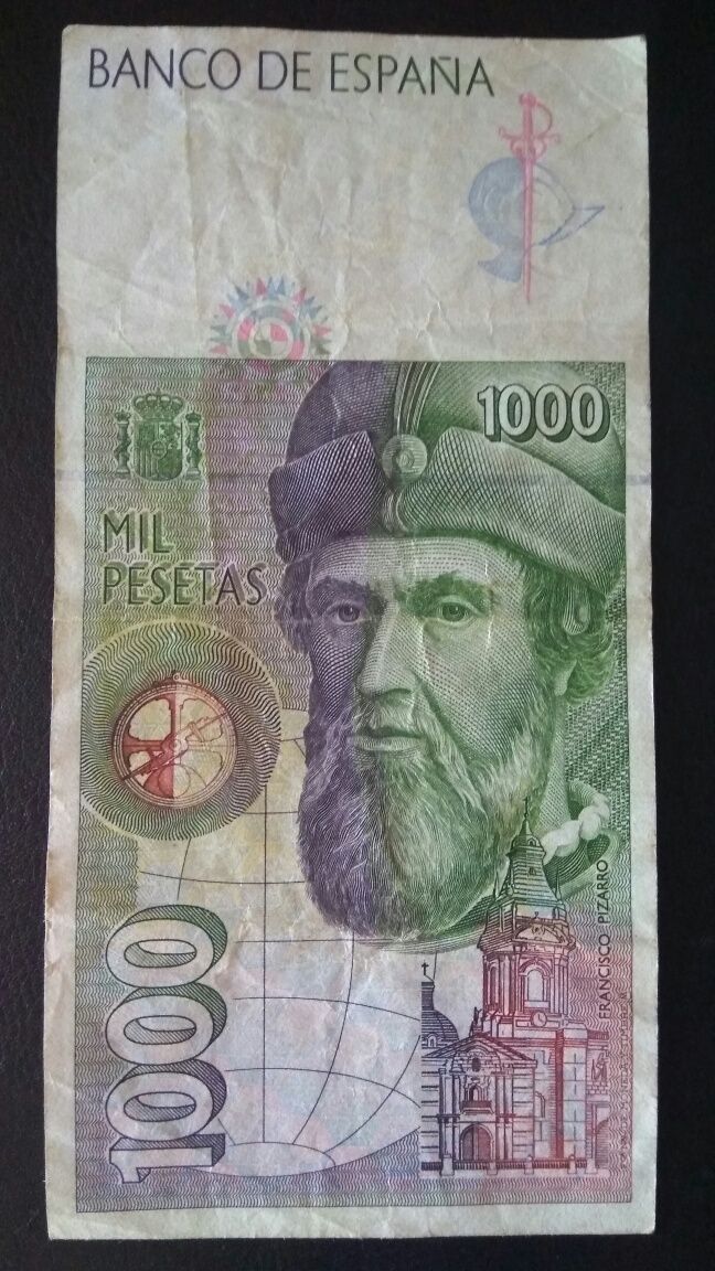 1 nota espanhola de 1000 Pesetas