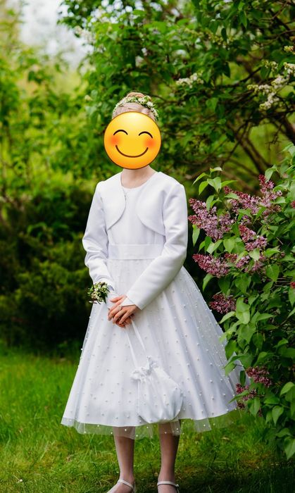 Sukienka komunijna Krespol 140 cm + dodatki